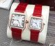 Top Grade Fake Cartier Santos Dumont Lover Watch - Diamond Case Brown Leather Strap (6)_th.jpg